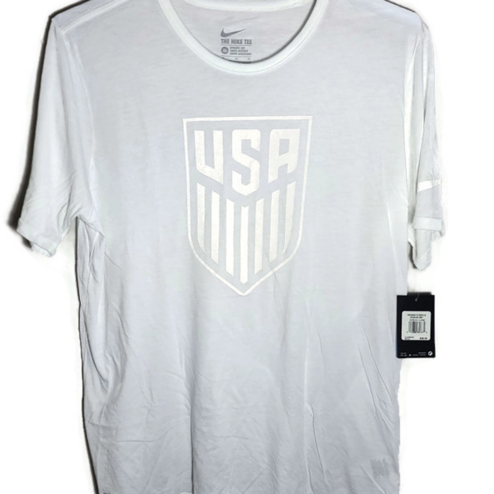 MENS NIKE DRI FIT WOMENS WORLD CUP USA SOCCER CREST WHITE T-SHIRT SIZE XL NWT